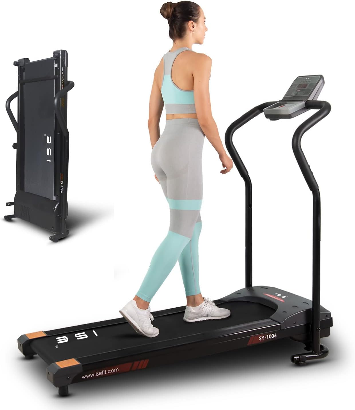 ISE Tapis de Course. Tapis de Course Motorise Inclinable 750W. Tapis de Course Pliable Vitesse Réglable&Ecran LCD. Tapis de Course Compact Appartement/Bureau. Tapis de Course Electrique 5 Programmes